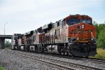 Westbound intermodal eases down the siding